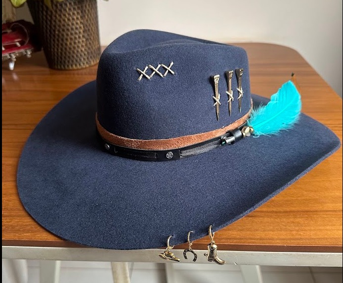 CHAPÉU PRALANA 5X CAMPO AZUL ABA 10 TRADIÇÃO 3 CRAVOS G