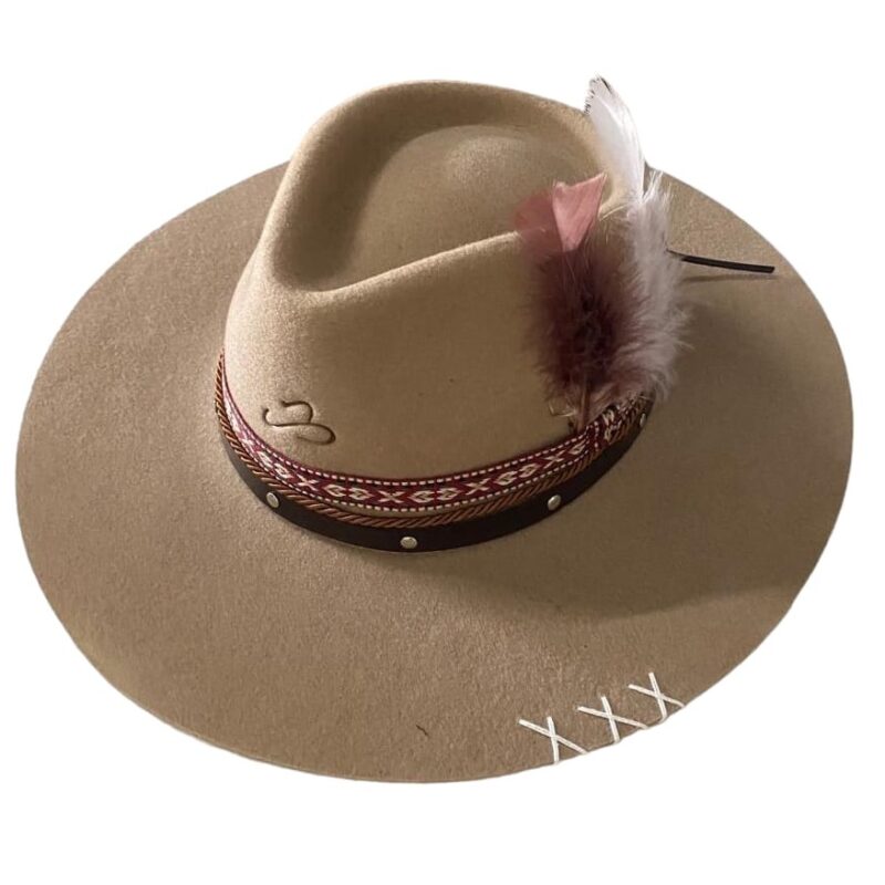 CHAPEU PRALANA CAMPO RAIZ ABA RETA 8.5CM BEGE PP