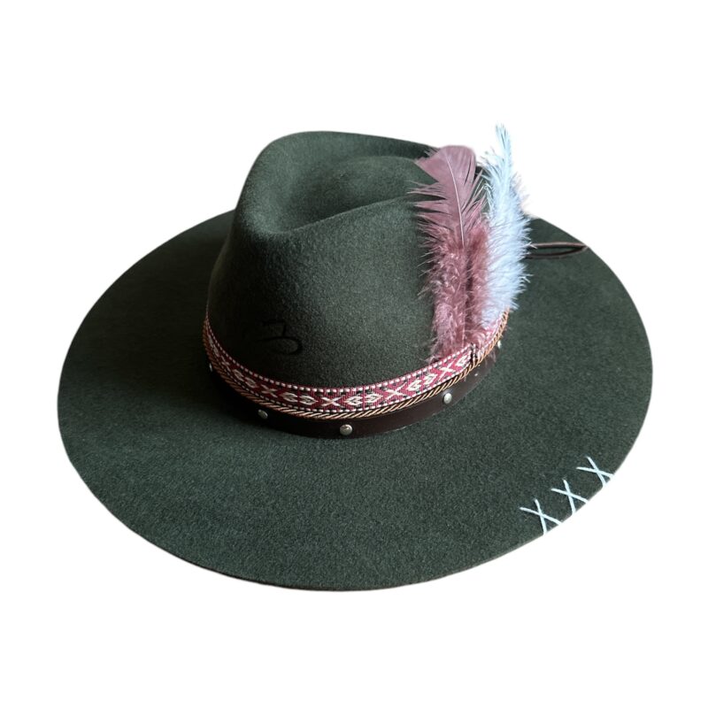 CHAPEU PRALANA CAMPO RAIZ ABA RETA 8.5CM VERDE ESCURO G
