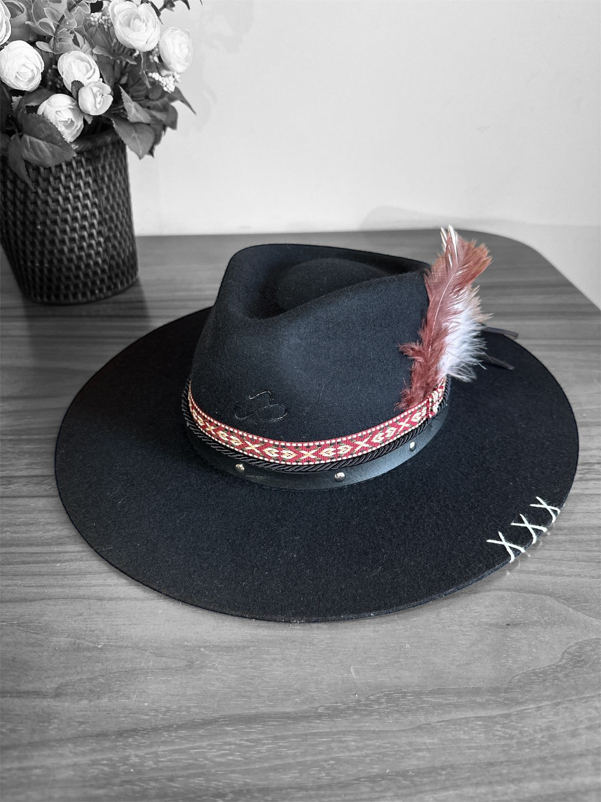 CHAPEU PRALANA CAMPO RAIZ LAUANA PRADO ABA RETA 8.5CM PRETO P