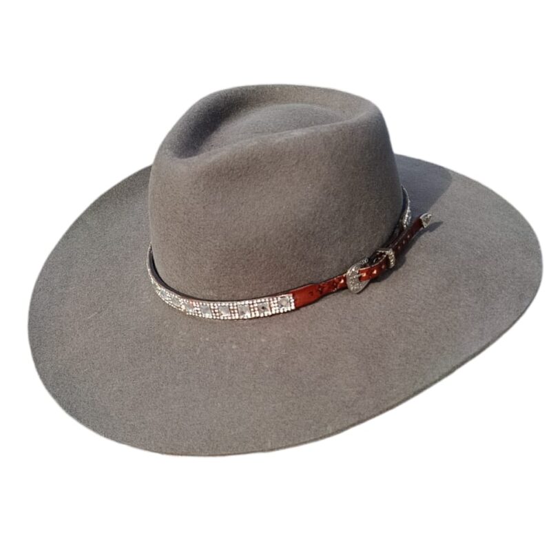 CHAPÉU PRALANA CINZA ABA 10 C/ BANDA DE BRILHO TAM GG