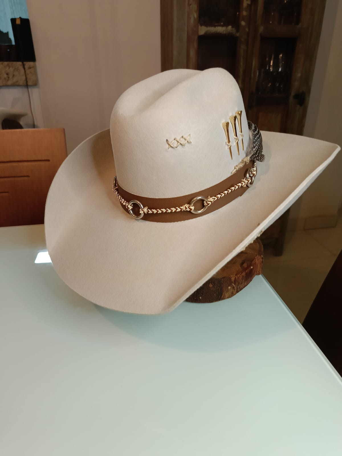 CHAPÉU 3 CRAVOS ABA 11 BANDINHA DE ARGOLA GELO 54