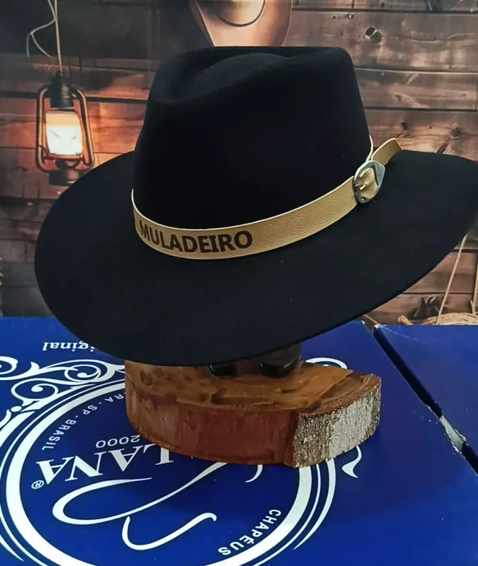 CHAPÉU PERSONALIZADO MULADEIRO ABA 8.5 PRETO TAM P