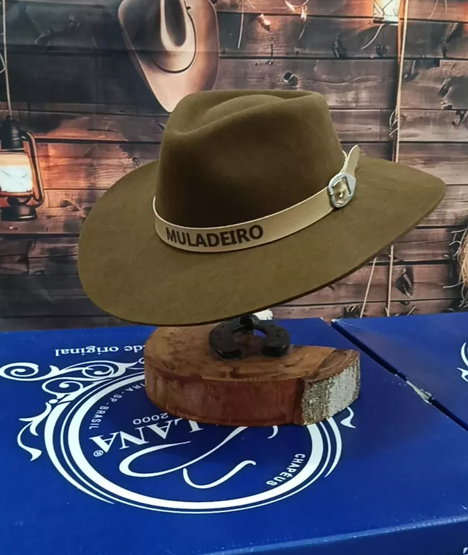 CHAPÉU PERSONALIZADO MULADEIRO ABA 8.5 MARROM TAM P