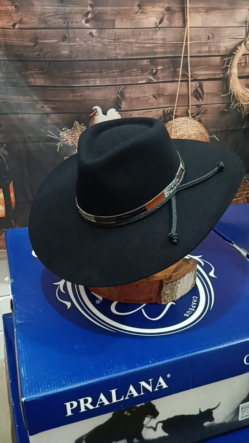CHAPÉU PRALANA 5X SNAKE ABA 10 PRETO M