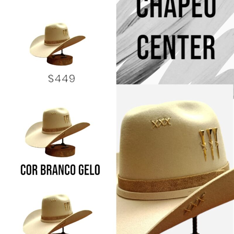 CHAPÉU PRALANA 3 CRAVOS GOLD ABA 11 GELO 61