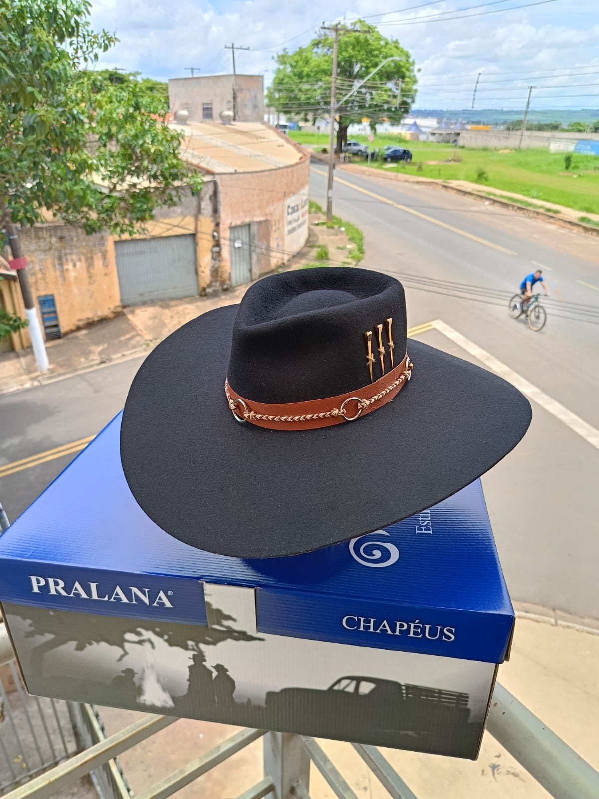 CHAPÉU 3 CRAVOS ABA LARGA COPA BAIXA PANTANEIRO ABA 13 PRETO TAM 60