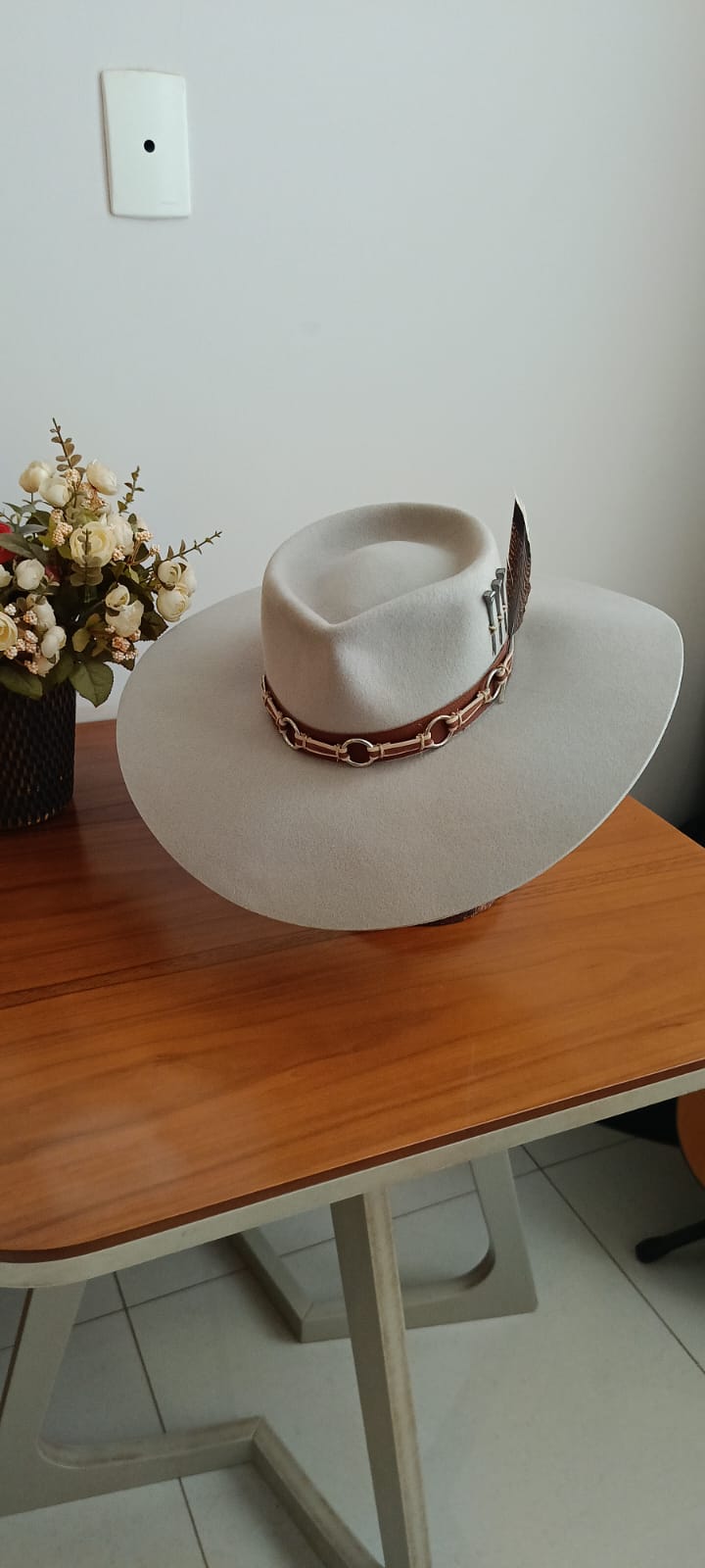 CHAPÉU 3 CRAVOS ABA LARGA COPA BAIXA PANTANEIRO ABA 13 GELO TAM 58