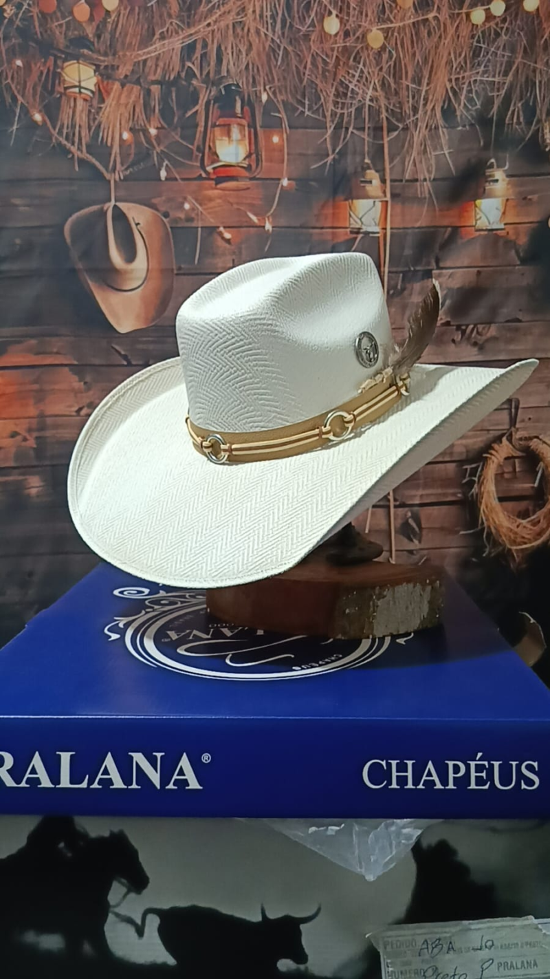 CHAPÉU PERSONALIZADO TEXANO ABA 12 BRANCO P