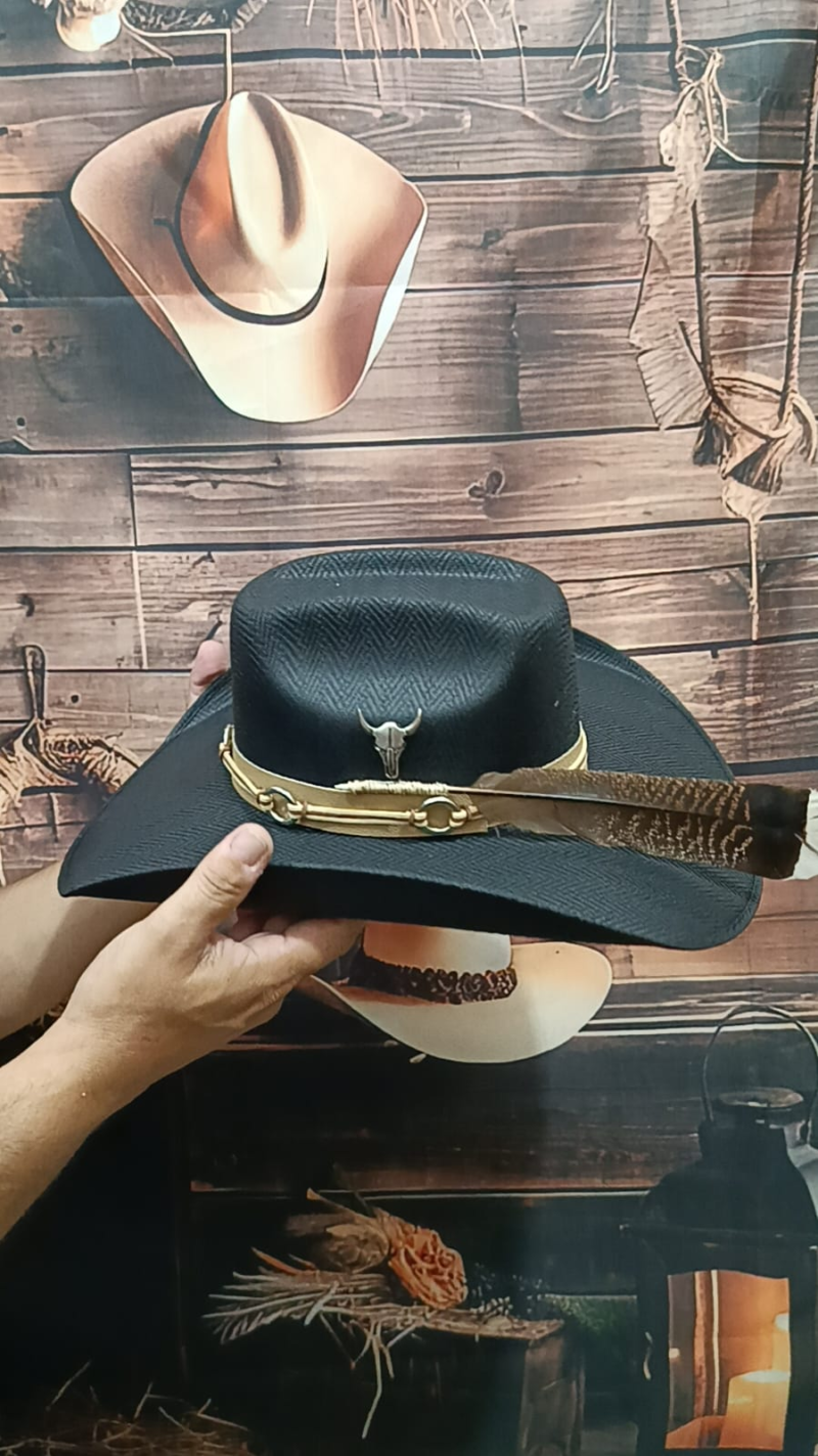 CHAPÉU PERSONALIZADO TEXANO ABA 12 PRETO G