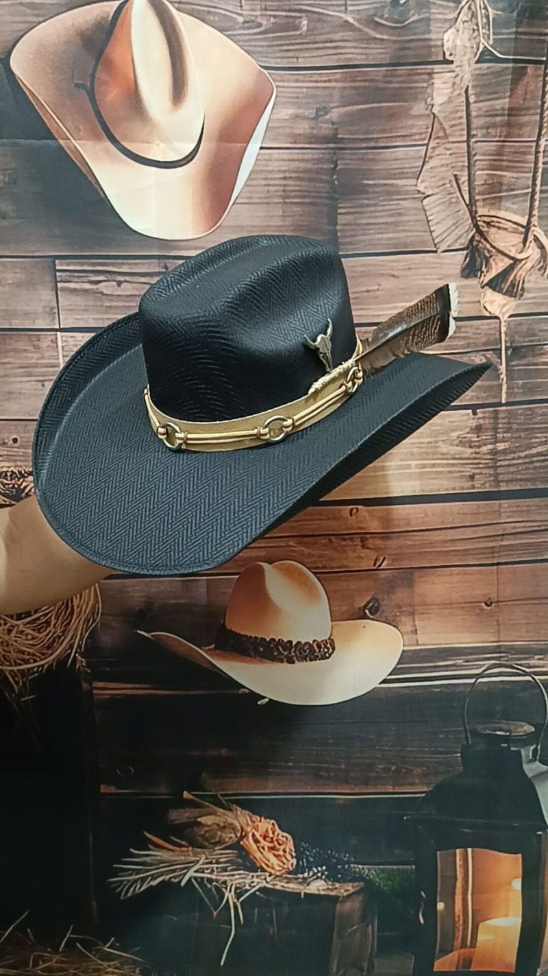 CHAPÉU PERSONALIZADO TEXANO ABA 12 PRETO G