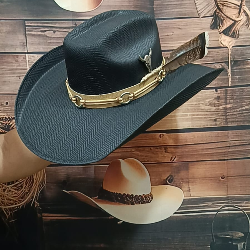 CHAPÉU PERSONALIZADO TEXANO ABA 12 PRETO GG