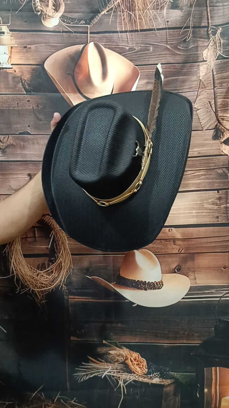 CHAPÉU PERSONALIZADO TEXANO ABA 12 PRETO GG