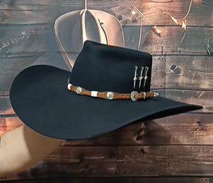 CHAPÉU ABA 13 3 CRAVOS COPA BAIXA PRETO BANDA DE MOEDA TAM 57