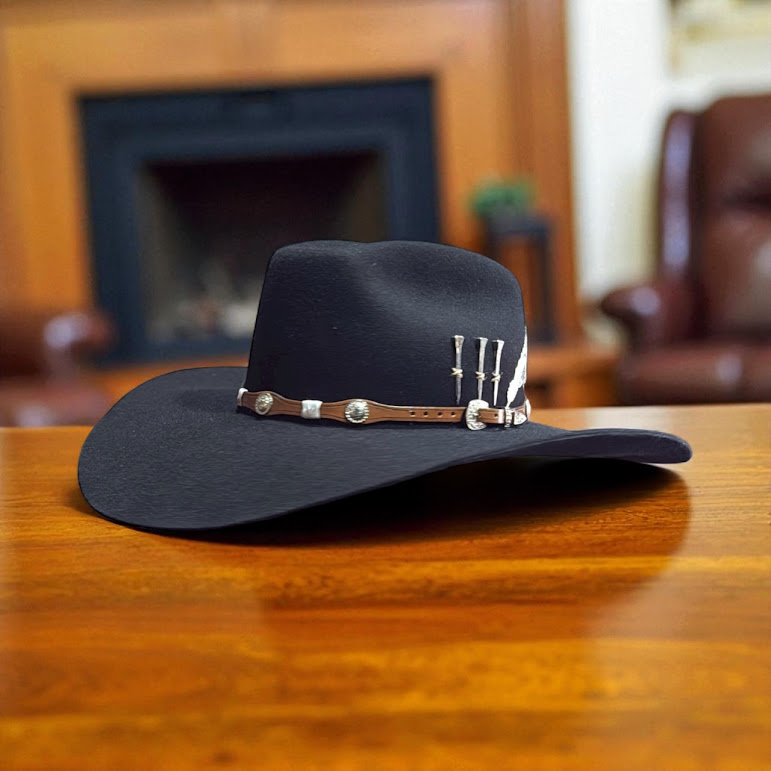 CHAPÉU PRALANA CROSS FELT ABA 12 PERSONALIZADO CASCA DE BALA PANTANEIRO PRETO P