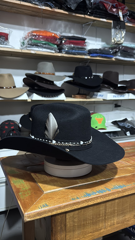 CHAPÉU PRALANA BIG HORSE PRETO ABA 11 PERSONALIZADO FEMININO 57