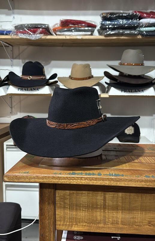 CHAPÉU PRALANA 30X PRETO ABA 13 PERSONALIZADO CASCA DE BALA TAM 58