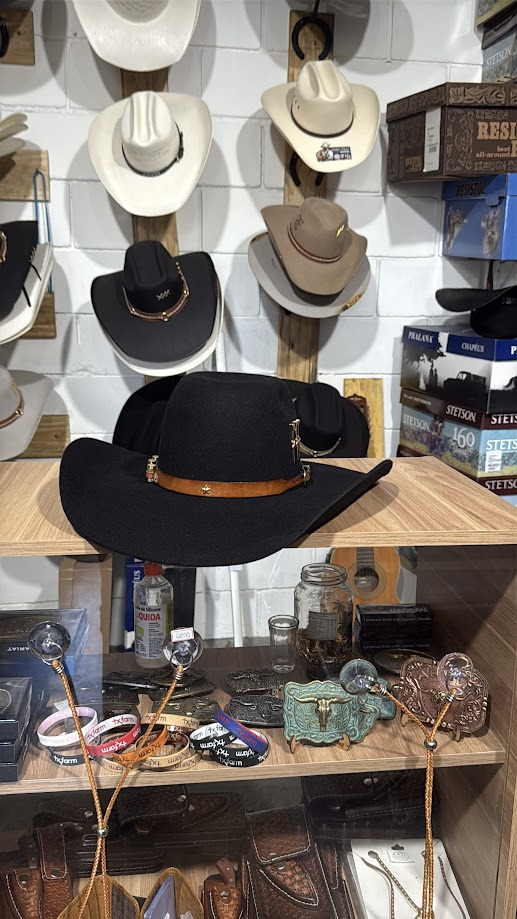 CHAPÉU PRALANA 30X PRETO ABA 11 PERSONALIZADO CASCA DE BALA TAM 61