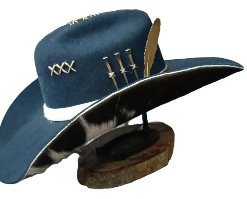 CHAPÉU PERSONALIZADO COURO BLUE NAVY ABA 11 TAM 59