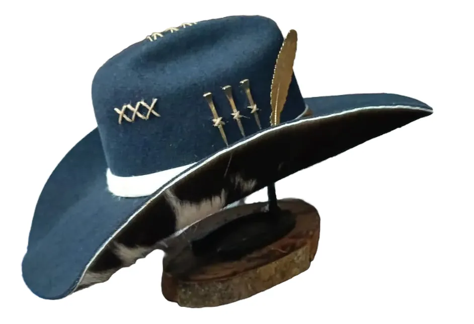 CHAPÉU PERSONALIZADO COURO BLUE NAVY ABA 11