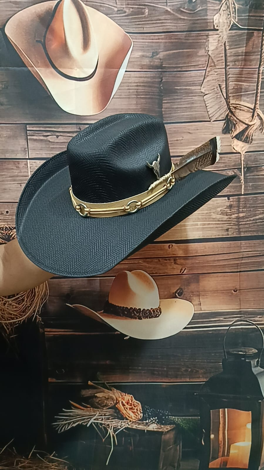 CHAPÉU PERSONALIZADO TEXANO ABA 12 PRETO