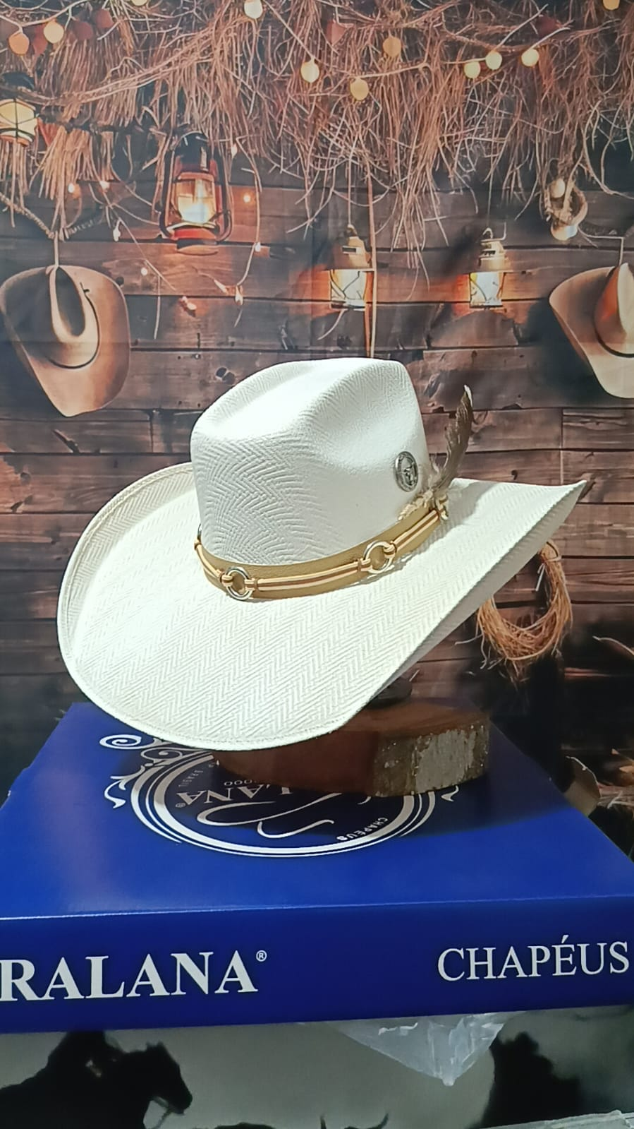 CHAPÉU PERSONALIZADO TEXANO ABA 12 BRANCO