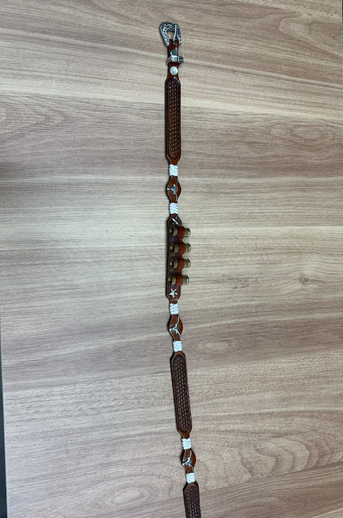 Bandinha De Chapéu Com Casca De Bala Boi Marrom