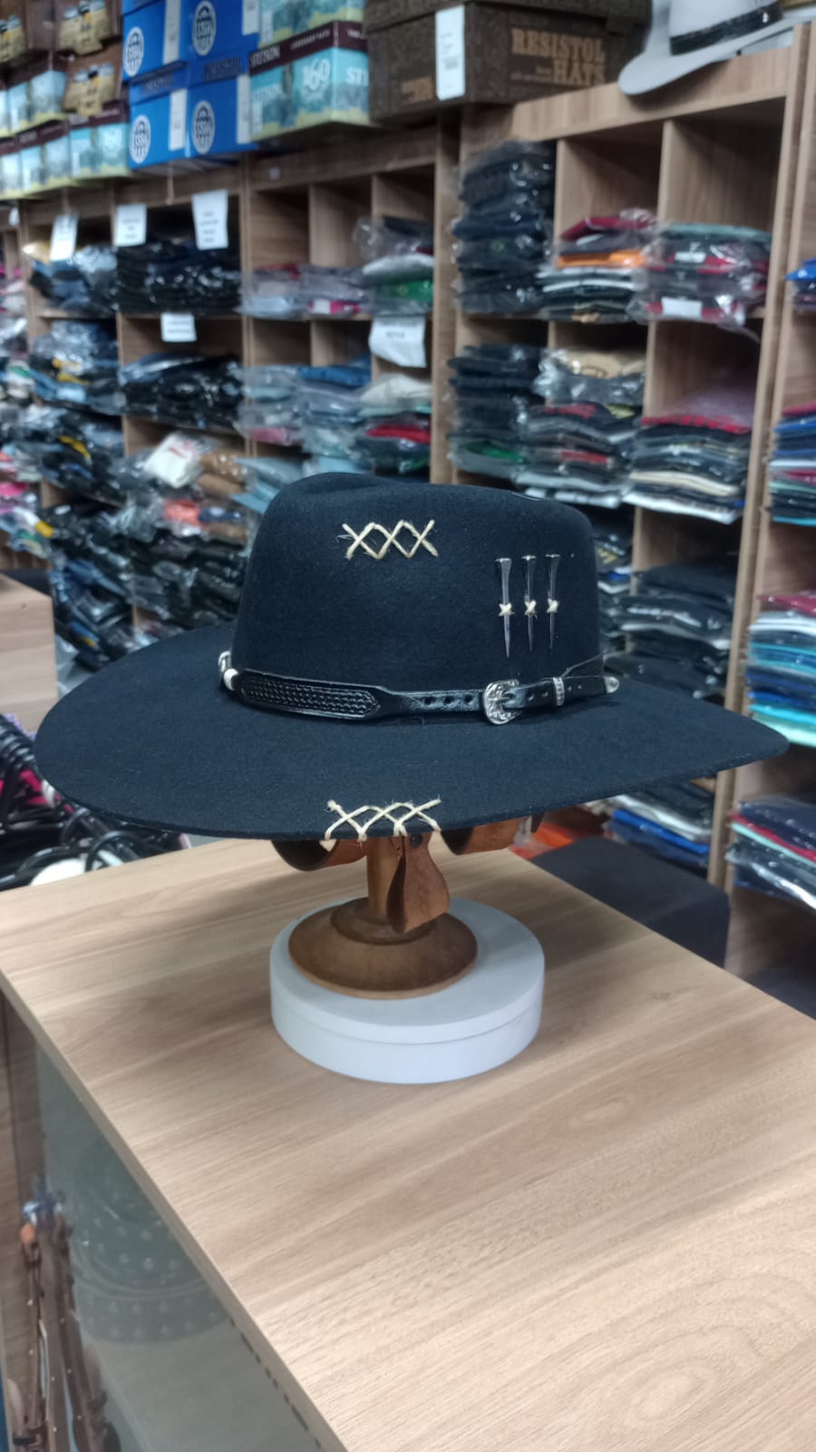 CHAPEU 5X CAMPO ABA 10 3 CRAVOS BANDINHA MOEDA PRETA C/ CASCA DE BALA
