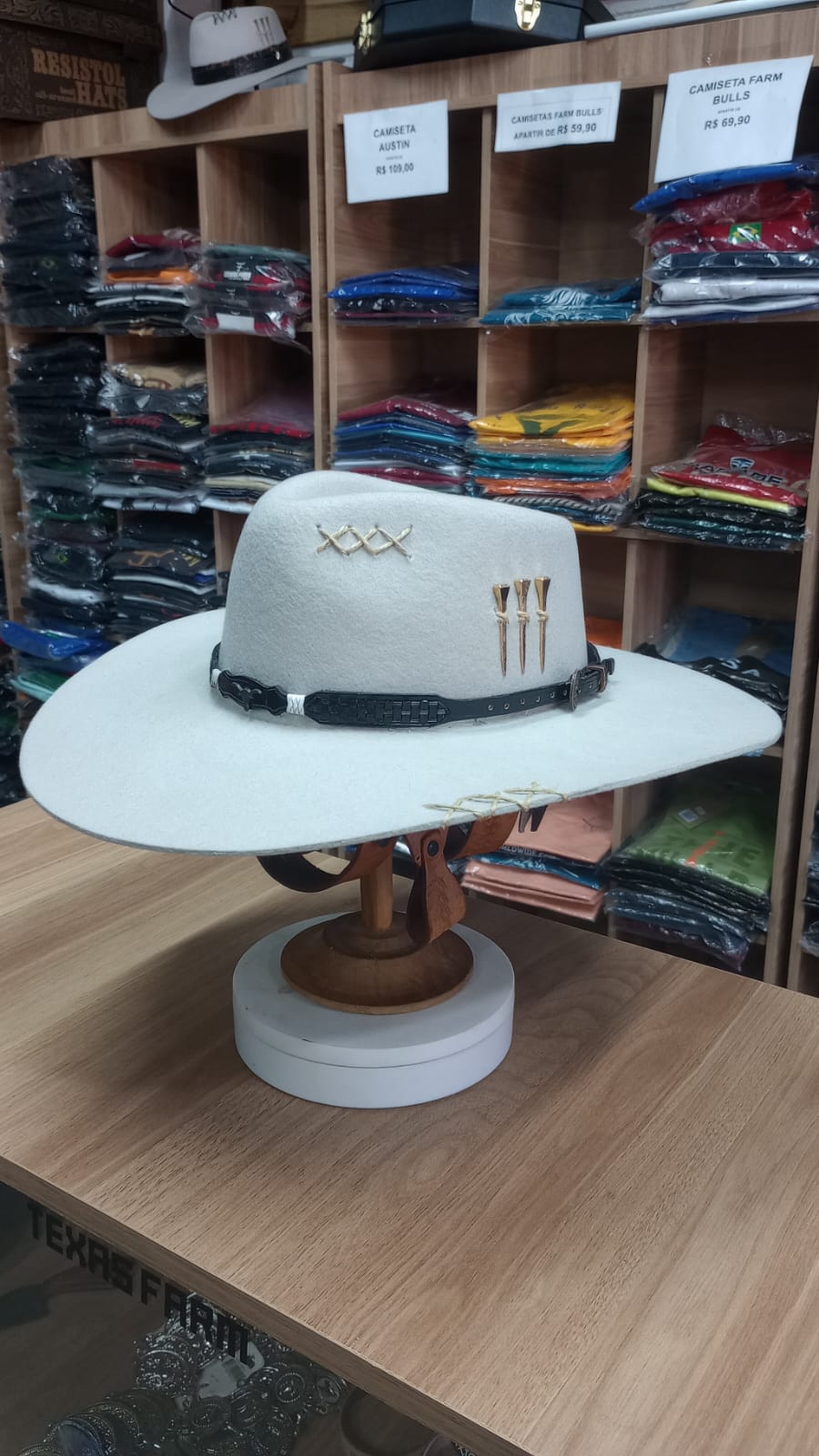 CHAPEU PRALANA 5X CAMPO ABA 10 GELO BANDINHA BOI PRETA C/ CASCA DE BALA