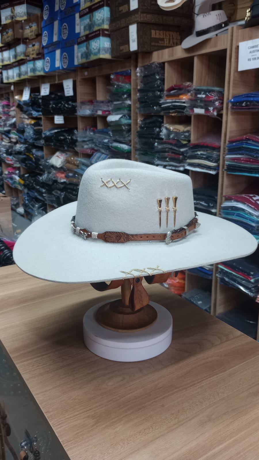 CHAPEU PRALANA 5X CAMPO ABA 10 GELO BANDINHA BOI MARROM